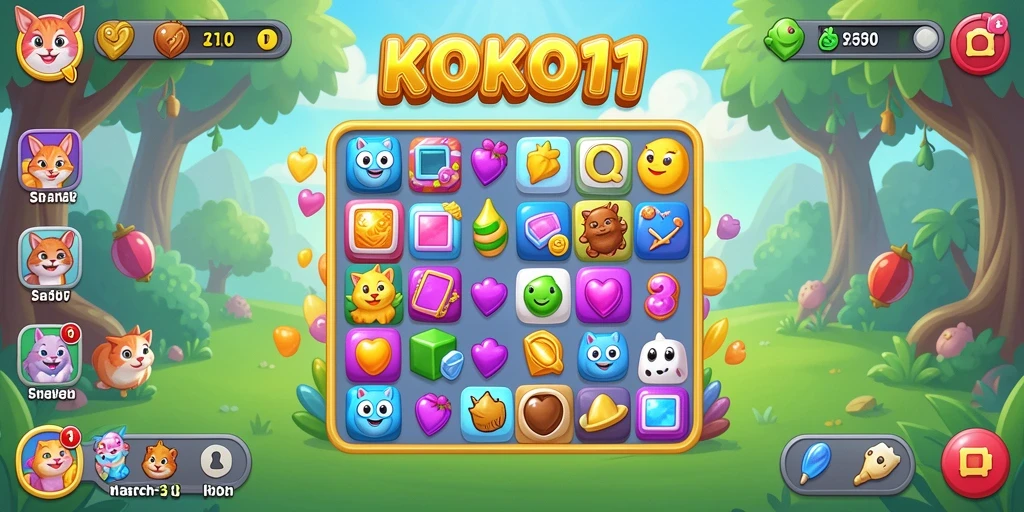 Tampilan penuh warna dari gameplay KOKO11 yang seru.