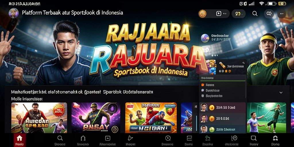Tampilan antarmuka pengguna RAJAJUARA dengan fitur taruhan olahraga.