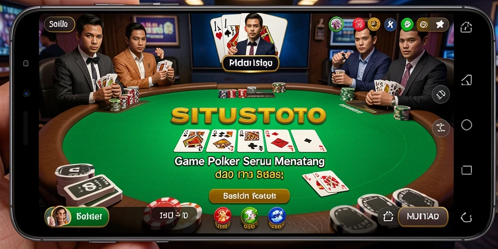 Screenshot gameplay SITUSTOTO menampilkan aksi poker yang mendebarkan.